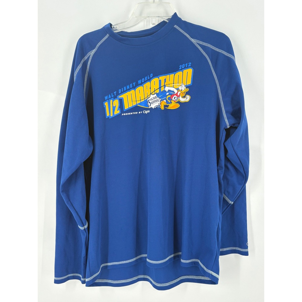 RunDisney 2012 Walt Disney World Half Marathon Donald‎ Duck Shirt Large Blue